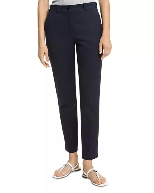 Michael Kors Collection Stretch Twill Sam Pants Women's 6 Midnight Straight Leg~