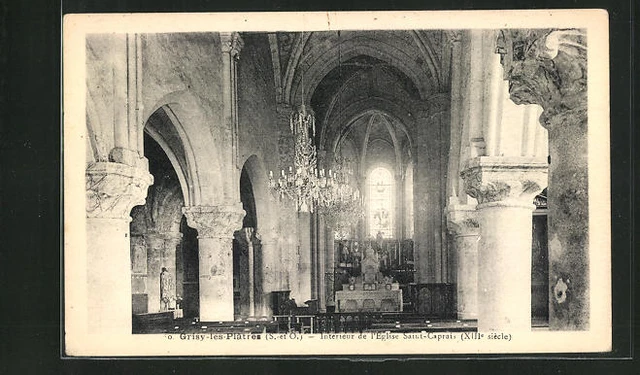 CPA Grisy-les-Platres, Interieur de l´Église Saint-Caprais, l'Église