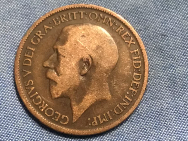 1918 George V British Halfpenny