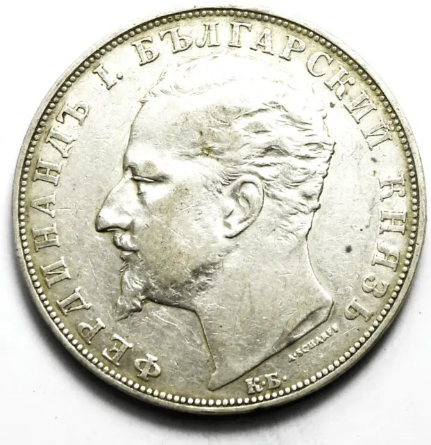 1894 KB Bulgaria 5 Five Leva KM# 18 Silver Coin
