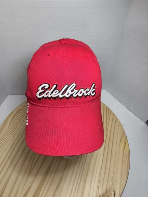 Edelbrock Nascar Embroidered Strapback Red Racing Youth Size Ball Hat Cap