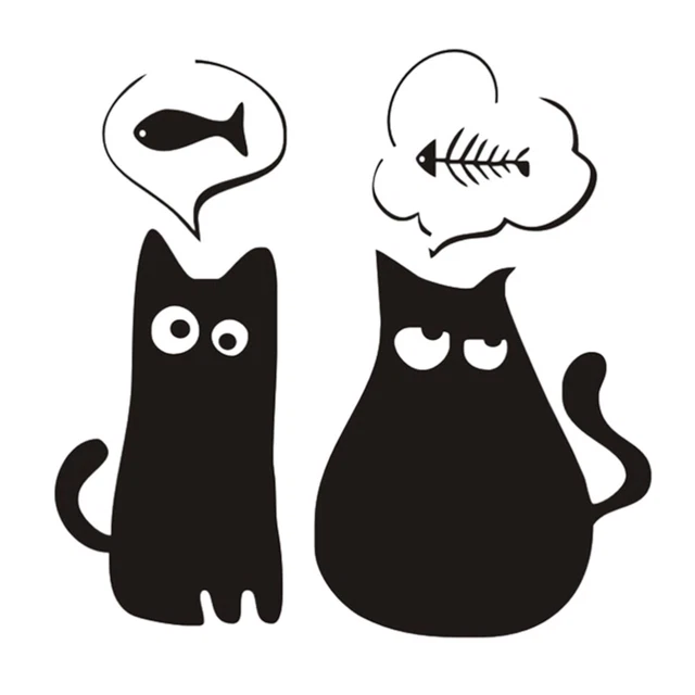 Zimmertapete Wandtattoo Schwarze Katzen Wandaufkleber Glasdekor Tier