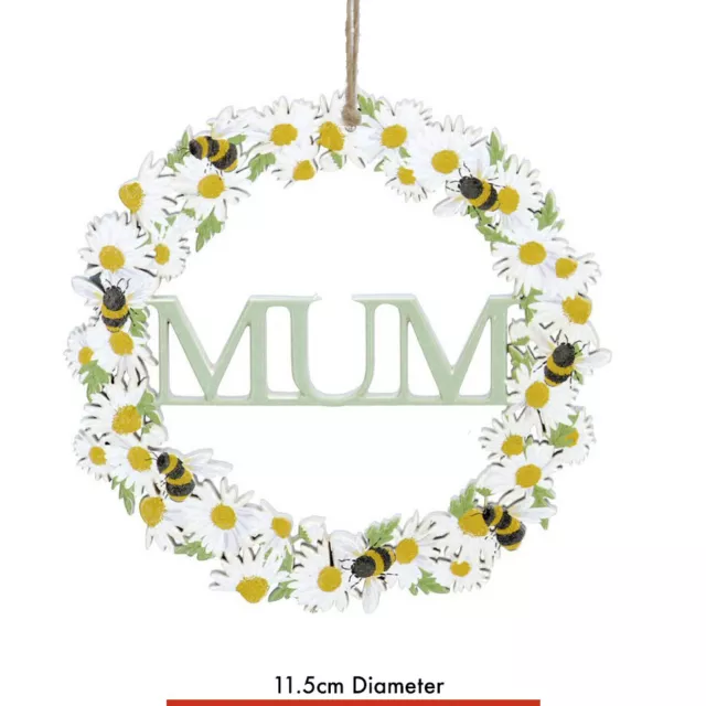 MUM DAISY & BEE WREATH HANGING Gisela Graham Flower Birthday Mother's Day Gift