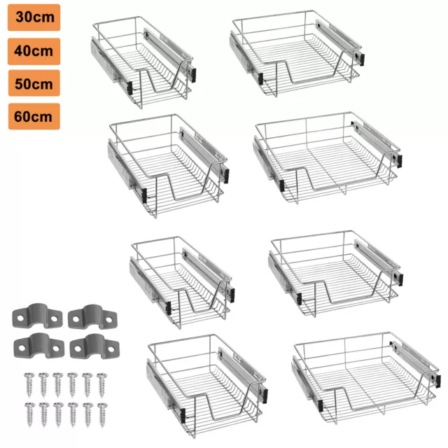 2x cassetto telescopico estratto armadio cassetto da cucina estraibile scaffale cavo per cestello