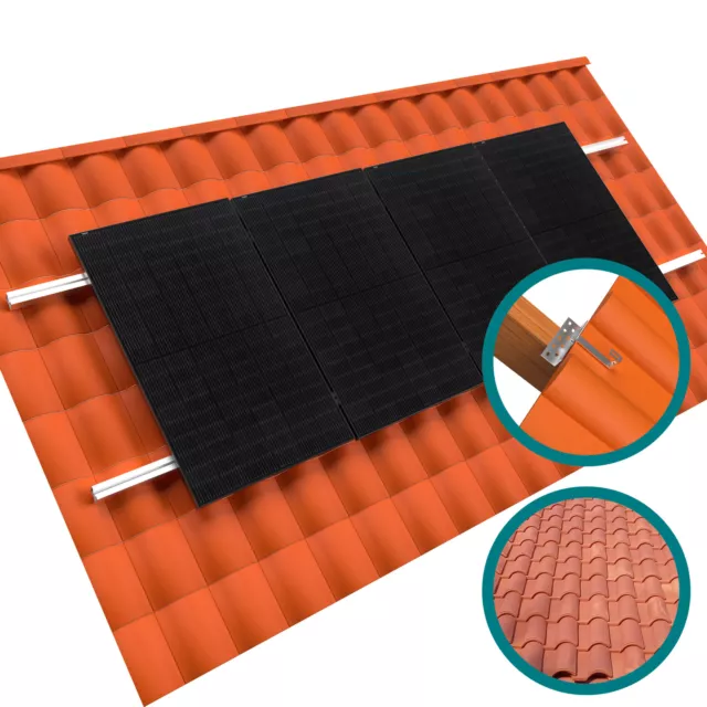 Montage Set Solar Modul Dach Photovoltaik Panel Anlage PV Befestigung Halterung