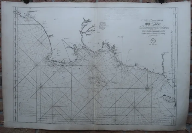 Antique Print-BRITTANY-SEA CHART-QUIMPER-HODIERNE-GROA-Jaillot-Mortier-1693
