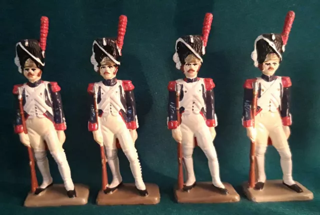 Lot 4 Figurines Soldat Plomb Starlux Grenadier à pied de la garde Napoléon