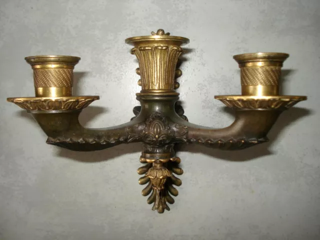 Applique Empire en bronze patiné et doré époque restauration XIXe siècle