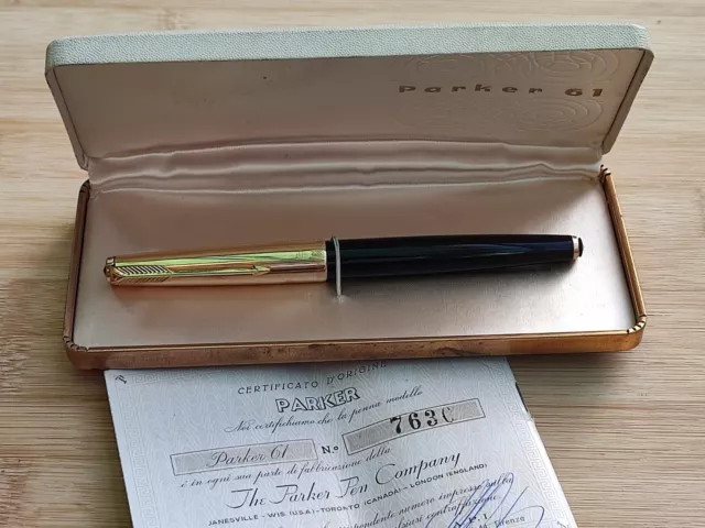 Penna stilografica Parker 61 pennino oro made in USA Fountain Pen