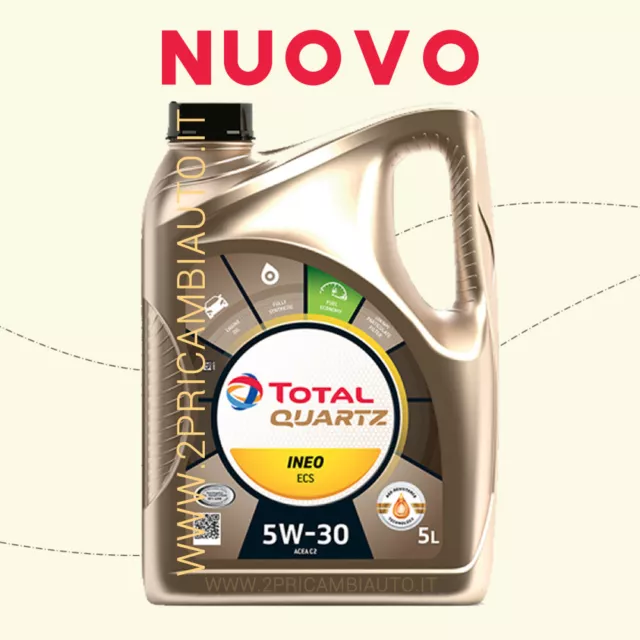 Nuovo Olio Motore Total Quartz Ineo Ecs Sintetico 5W-30 Acea C2 Raccomandato Psa