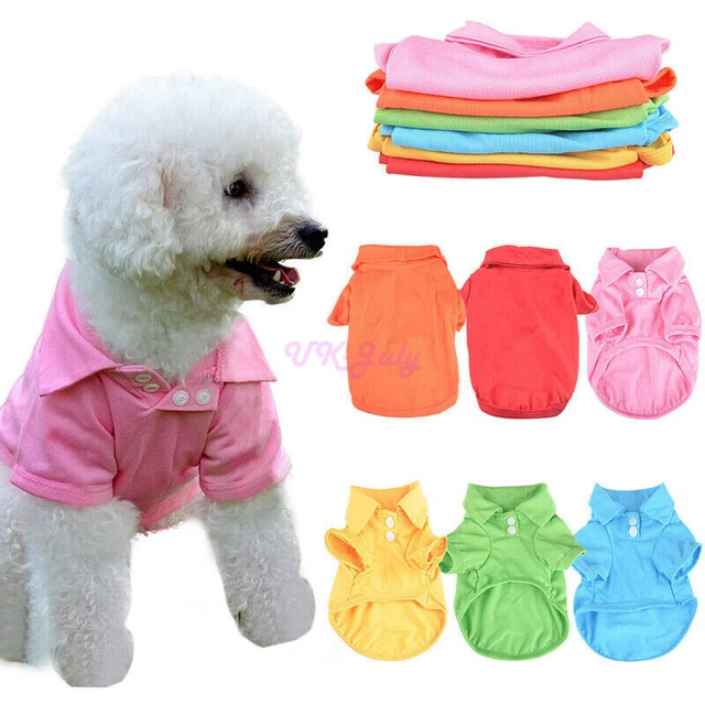 Carina polo cane cucciolo gatto t-shirt vestiti solidi abbigliamento per piccolo animale domestico XS-XL