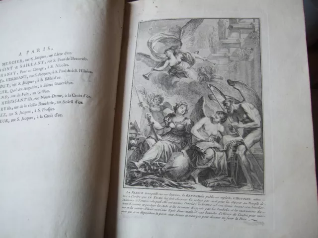 Lot Livres anciens , 1755, 1 grand Volume, Histoire de France, 1 gravure