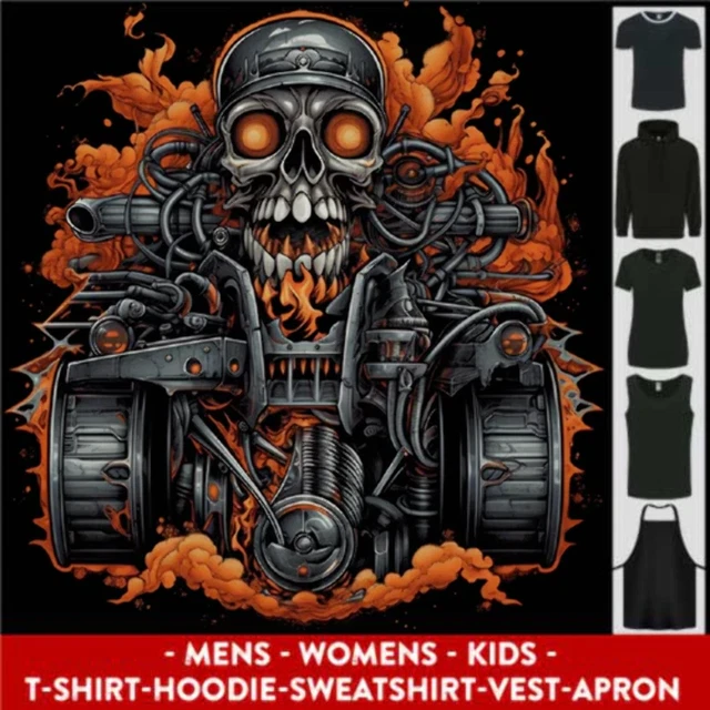 A Skull Quad Bike Rider ATV Off Roading Biker Uomo Donna Bambini Unisex