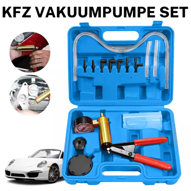 KFZ Vakuumpumpe Set Bremsenentlüfter Unterdruckpumpe Bremse Pumpe Druckprüfer DE