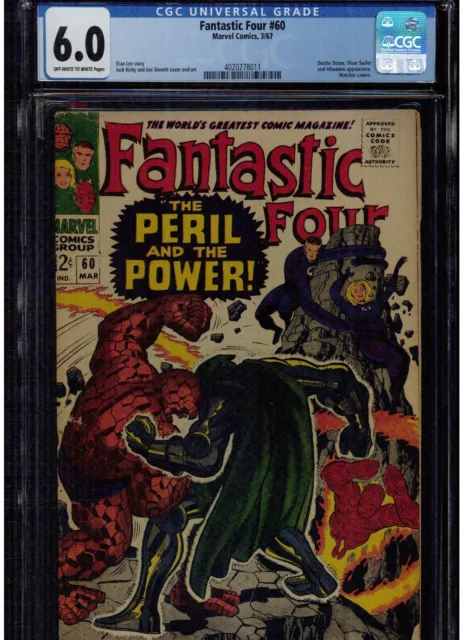 Fantastic Four #60 Cgc 6.0 Doom Battles Thing Cover 1967 Jack Kirby Stan Lee