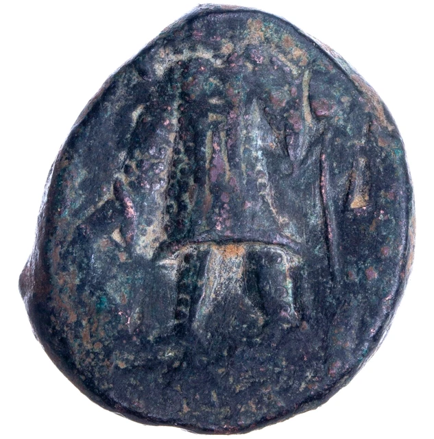 India Kushan Empire Kanishka II 220-250 AE Seated Ardochsho AIC 1815