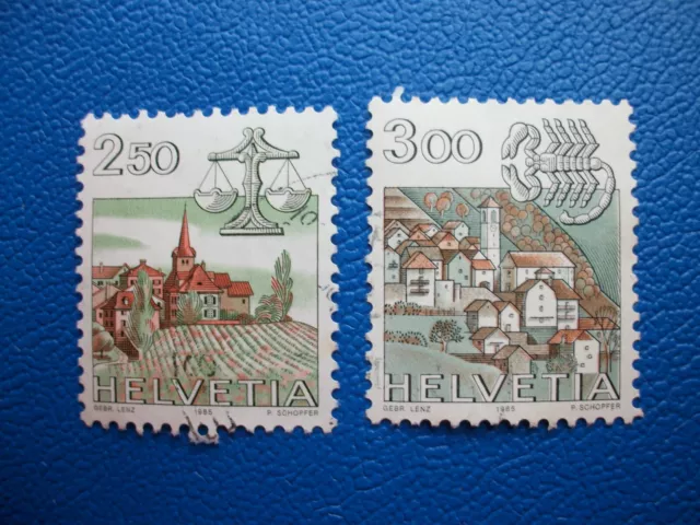 Schweiz, Helvetia, 1985, Mi: 1288 + 1289, Tierkreiszeichen, gestempelt