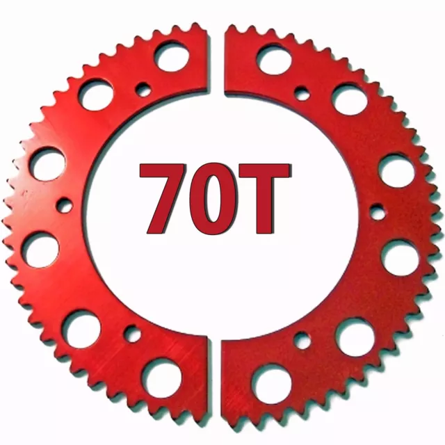 70T Tooth #35 Chain Split Sprocket Racing Go-Kart Fun Cart Barstool Gear RLV