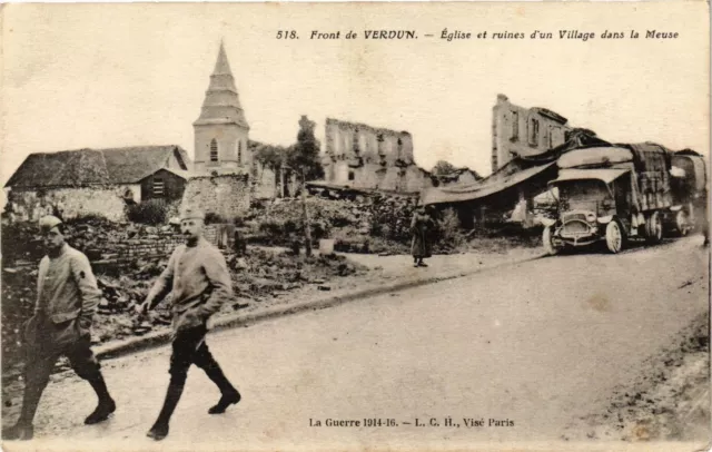 MILITARY CPA Verdun Front-Church and Ruins of a Village (316119)