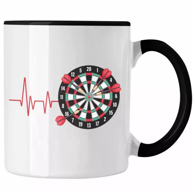 Trendation - Darts Herzschlag Tasse Geschenk für Dart Spieler Hobby Geschenkidee