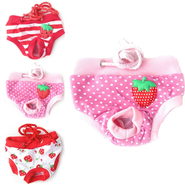 Pet Windel Hygiene Physiologische Hosen Dot Strawberry Waschbar Männliche