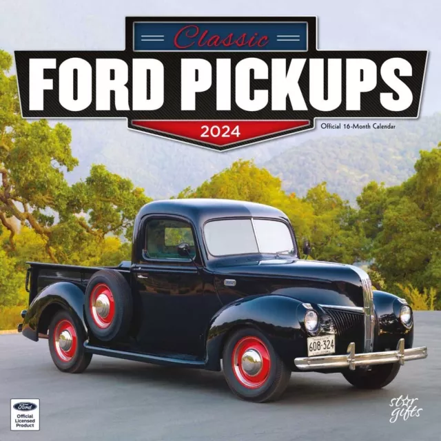 Classic Ford Pickups OFFICIAL | 2024 12x24" Monthly Square Wall Calendar