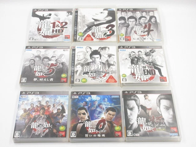 Ryu Ga Gotoku Yakuza 0 1 & 2 3 4 5 Kiwam Ishin Kenzan Of The End 9Games set PS3