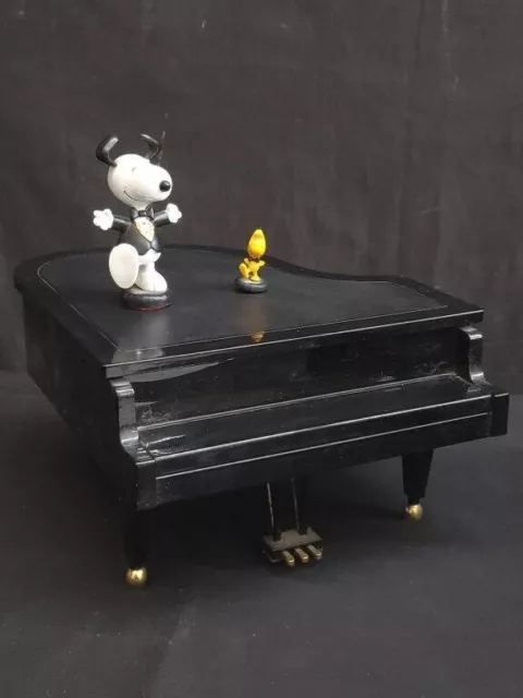 Musical Snoopy and Woodstock Animated Piano W/Box Blue Ridge Dancing Peanuts 50