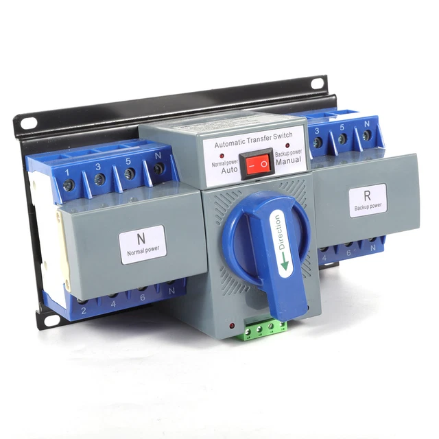 AUTOMATIC TRANSFER SWITCH Dual Power Generator Changeover Manual Switch