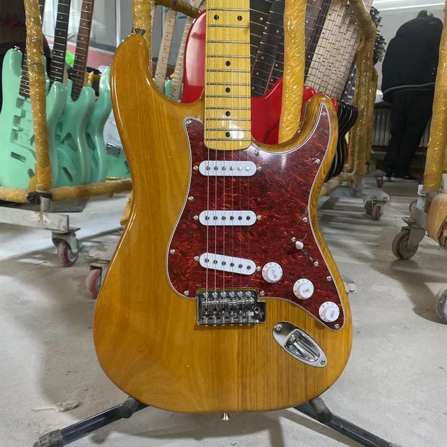 ST  Electric Guitar ASH Body Maple Fingerboard Red Tortoise Shell Pickguard