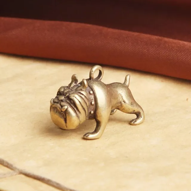 Solid Brass French Bulldog Pug Miniature Dog Figurine Tea Pet Ornament Miniature