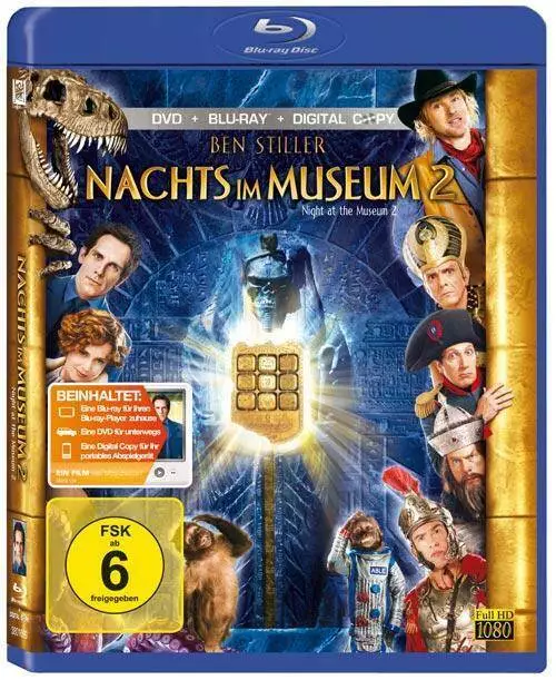 Blu-ray/ Nachts im Museum 2 - mit Ben Stiller & Owen Wilson !! Wie Nagelneu !!