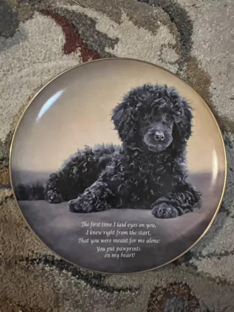 Danbury Mint Cherished Poodles “ Paw Prints On My Heart”