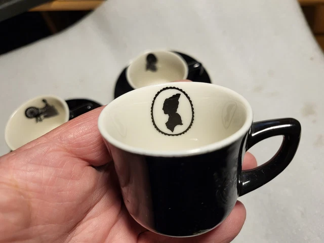 Syracuse Chesapeake and Ohio Railway China Silhouette Demitasse Set 3 Cup 3 Sauc 2