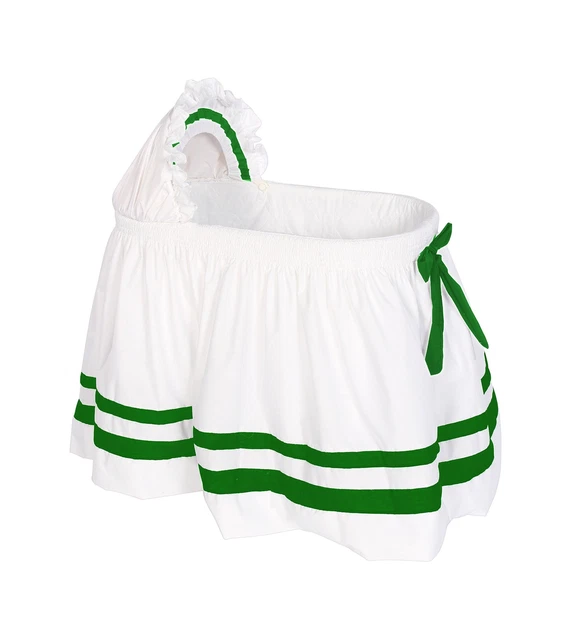 Baby Doll Bedding Bedding Modern Hotel Style II Bassinet Skirt, Green
