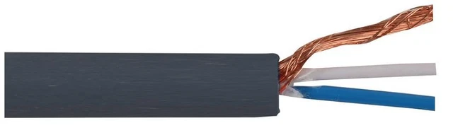 PRO POWER - 2-Core Screened Microphone Cable, 20/0.12mm, Black, 100m