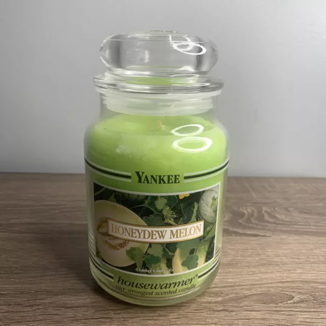 Yankee Honeydew Melon Black Band Candle 22 oz. Large Jar Scented Rare HTF