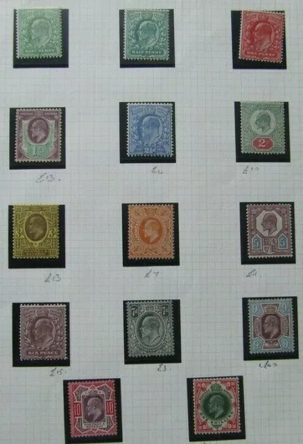 Mint and Used GB KEVII Jubilee De La Rue Postage Stamp Set