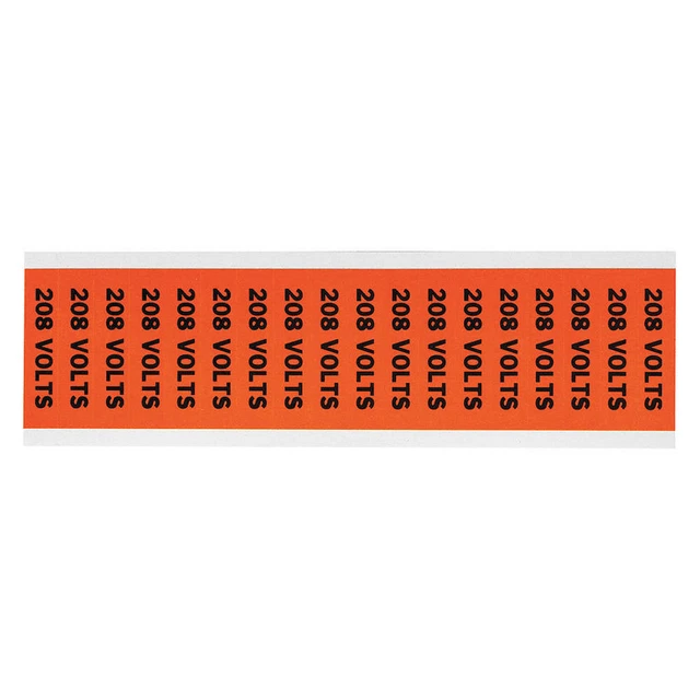 BRADY 44306 Voltage Card,18 Marker,208 Volts