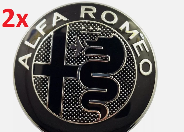 Autocollant Logo Alfa Romeo 74mm Noir Et Rouge - Pour Capot Ou Coffre - Fabriqué En France