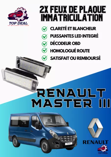 2x Feux de plaque d'immatriculation LED Renault Master 3