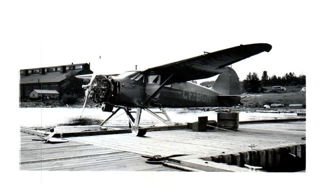 Stinson Reliant Gullwing Airplane Aircraft VTG Photo 5x3.5" CF-BGN Pontoon Water