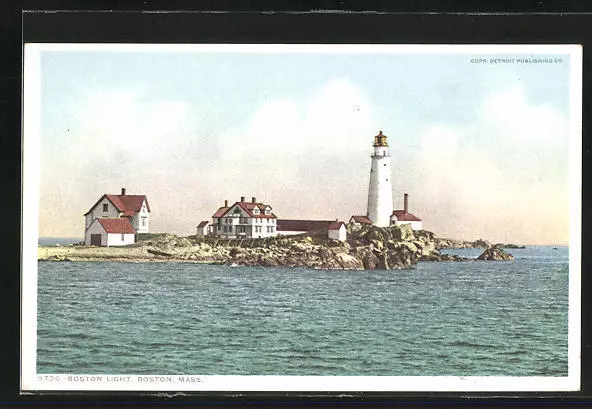 Boston, Boston Light, Leuchtturm, Ansichtskarte