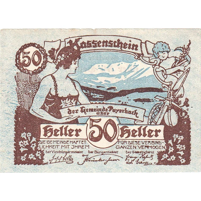 [#287959] Austria, Payerbach, 50 Heller, paysage 1920-12-31, UNC, Mehl:FS 725