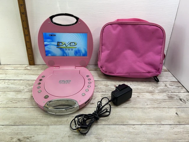 Pink Portable Dvd Player With Carry Case And Charger Make Up Case Design