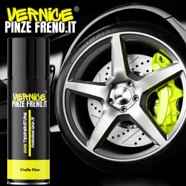Vernice Alta Temperatura Gialla Per Pinze Freni - Resiste Fino A 800°C, Per Auto, Moto, Scooter E Barche