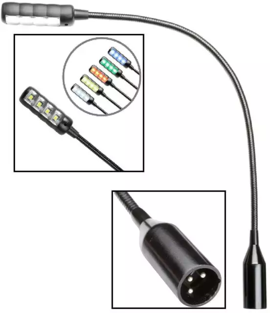ADAM HALL SLED1 ULTRA XLR 3C - LED Schwanenhalslampe mit Farbwahl Mischpultlampe