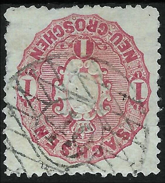 Sachsen Nummernstempel ~ N49 Haynichen ~ MiNr. 16 ~ 1 Ngr.