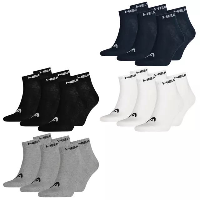 HEAD Unisex Quarter Sportsocken 12er Pack 35-38 39-42 43-46 Herren Damen