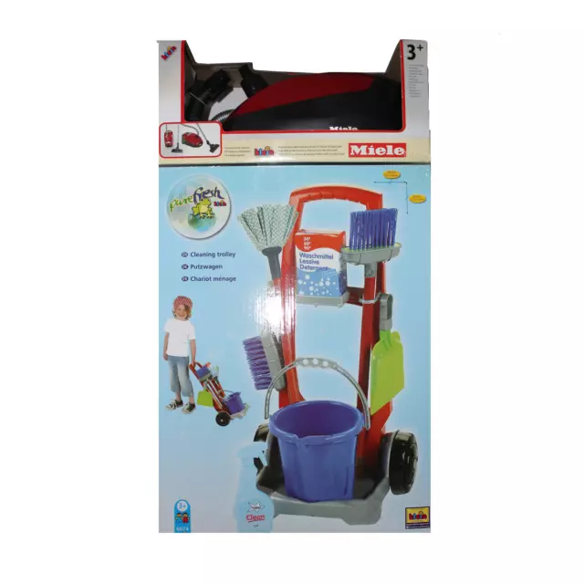 Theo Klein 6074 Putzwagen mit Staubsauger Set Kinder Spielzeug putzen lernen